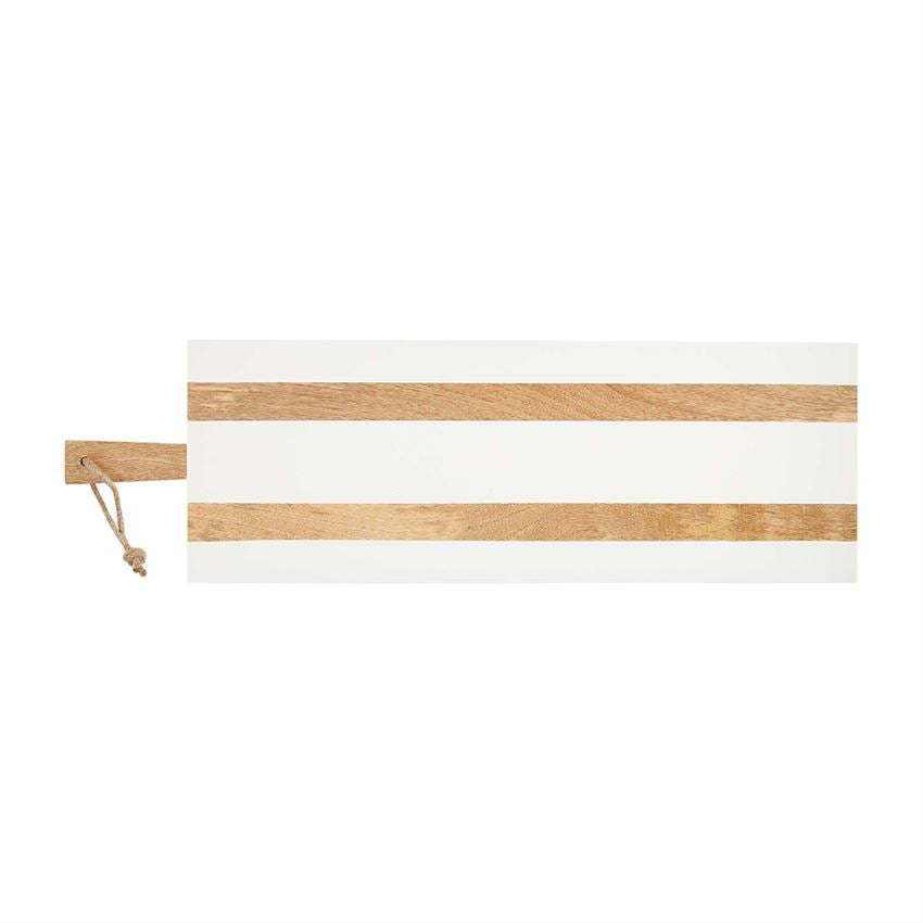 long white and wooden board on a white background 