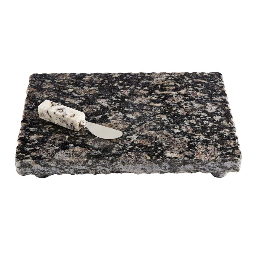 black granite board with grey handles spreader