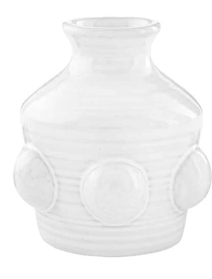small raised dot bud vase on a white background