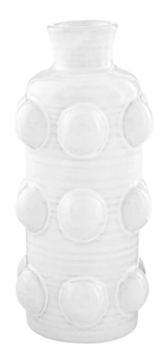 large raised dot bud vase on a white background