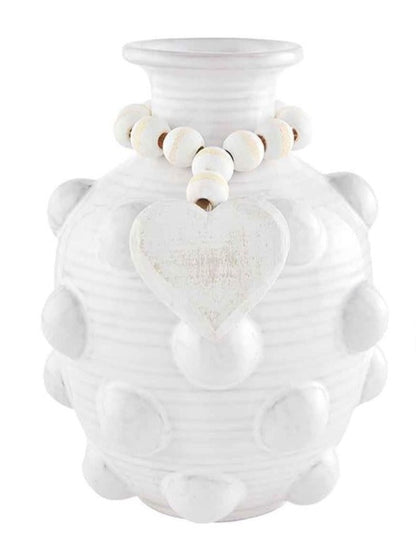 heart raised dot pendant vases on a white background