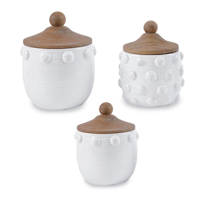 Mud Pie - Raised Dot Terracotta Canister Set