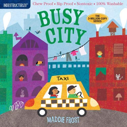 cover of book has illustrations of a taxi driving in the city near tall buildings, title, and author's name