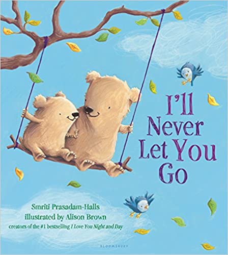 front cover of book has two bears swinging from a branch, title, author's name, and illustrator's name