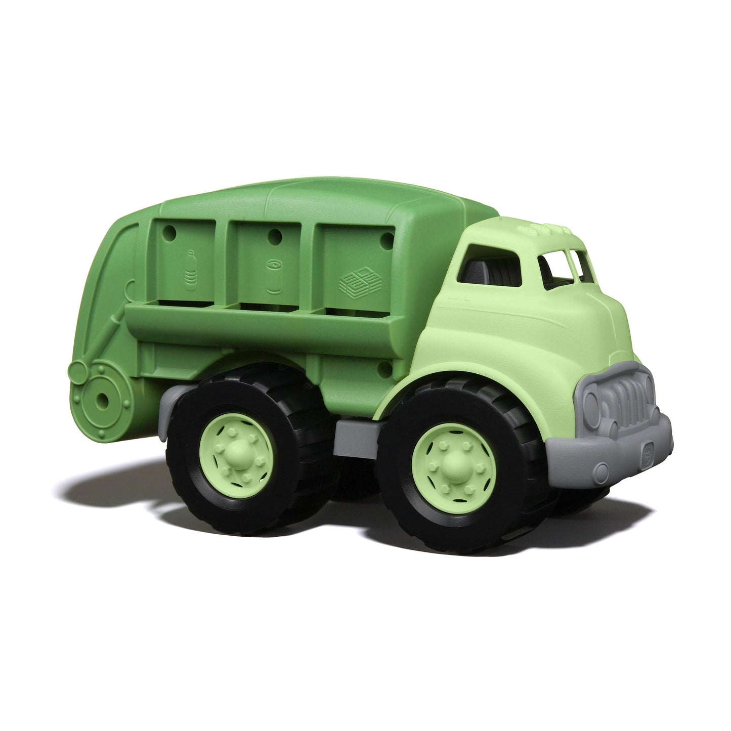 the recycling truck on a white background