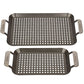 two individual bbq grilling pans on a white background