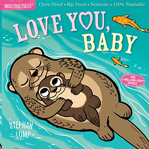 front cover of book has illustration of a mother otter floating with her baby otter on her belly, title, and author's name