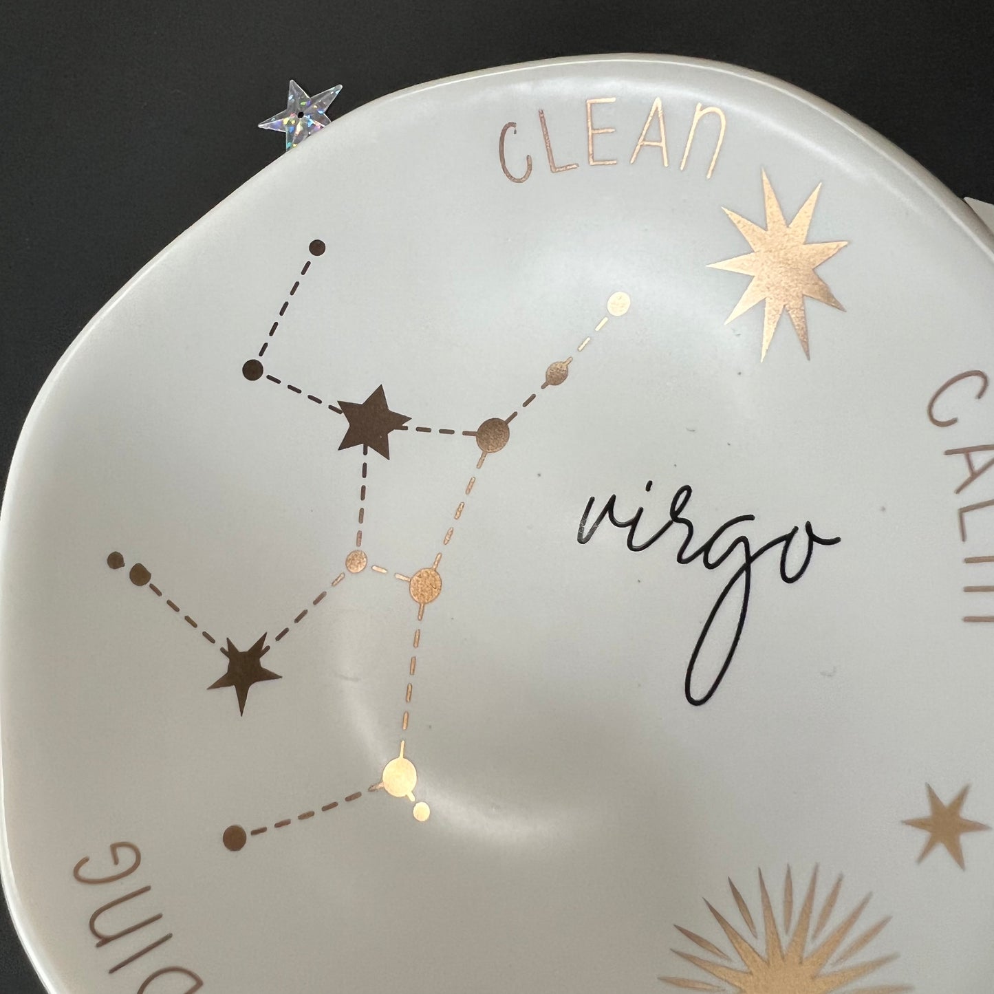 close-up of dish on black background.