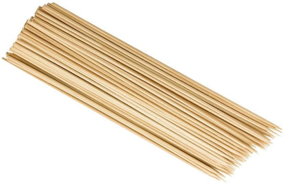 a bundle of 8 inch bamboo skewers on a white background