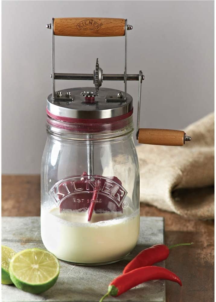 Manual Butter Churner Easy to Use Makes Homemade Butter in Minutes with  Porcelain Butter Dish for Home Made Artisan Butter