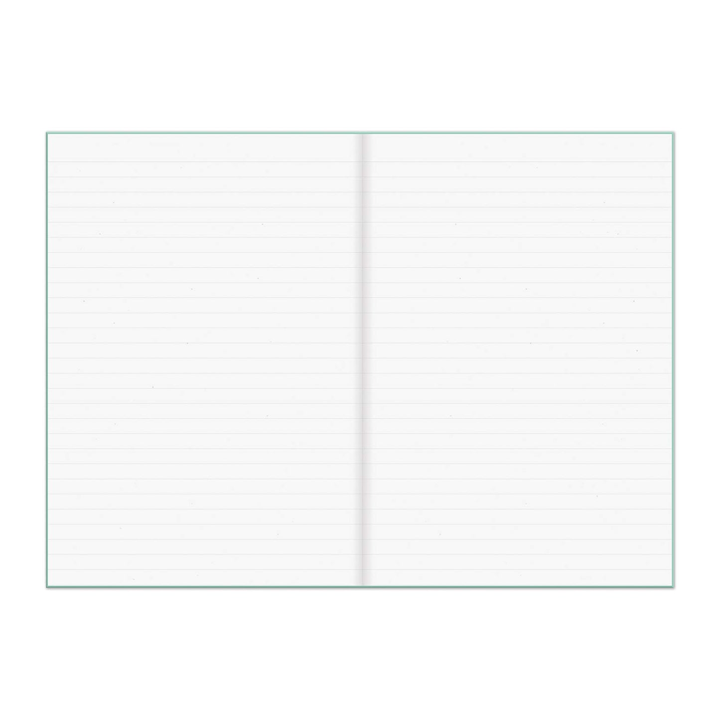 inside view of the vintage recording journal with lined paper on a white background