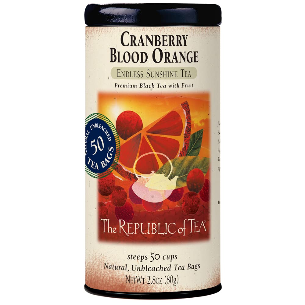 cranberry blood orange black tea canister on a white background