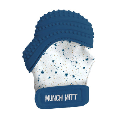 blue stars munch mitt on a white background