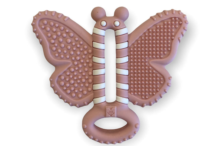 butterfly brush toothbrush teether on a white background