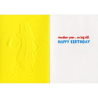 inside of card is yellow and white with inside text in read and blue