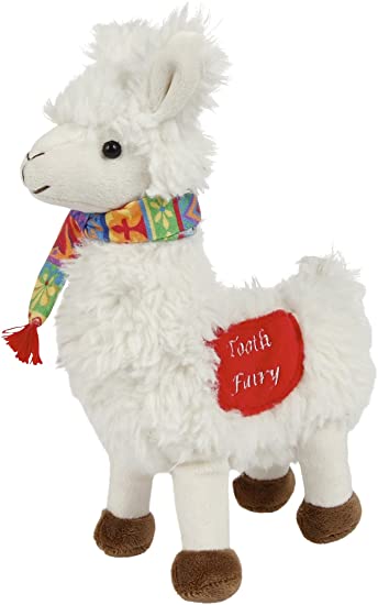 llucky the llama tooth fairy plush animal on a white background