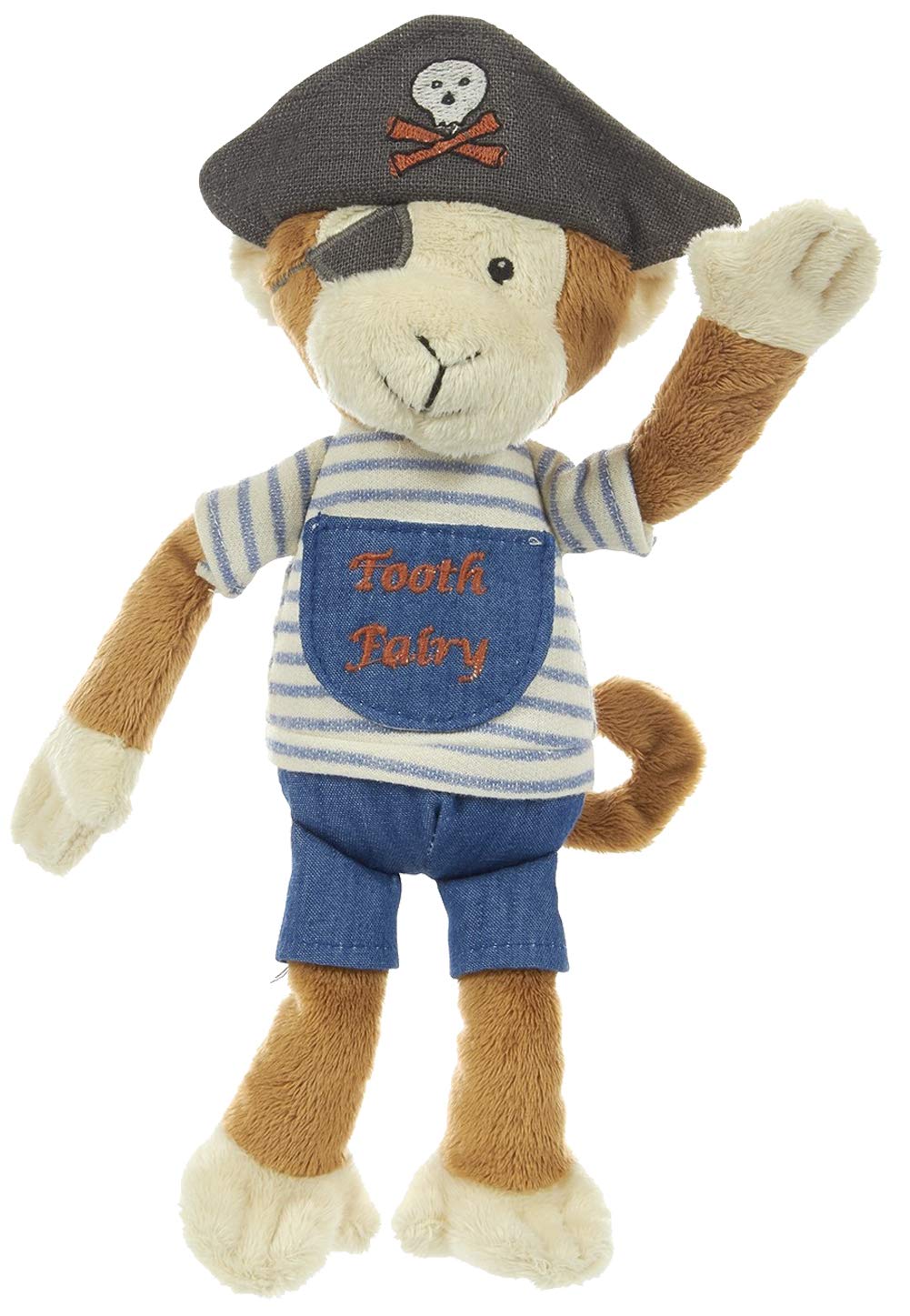 pete the pirate monkey tooth fairy plush animal on a white background