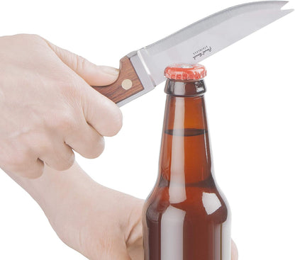 illustration of the bartenders bar knife opening a bottle on a white background