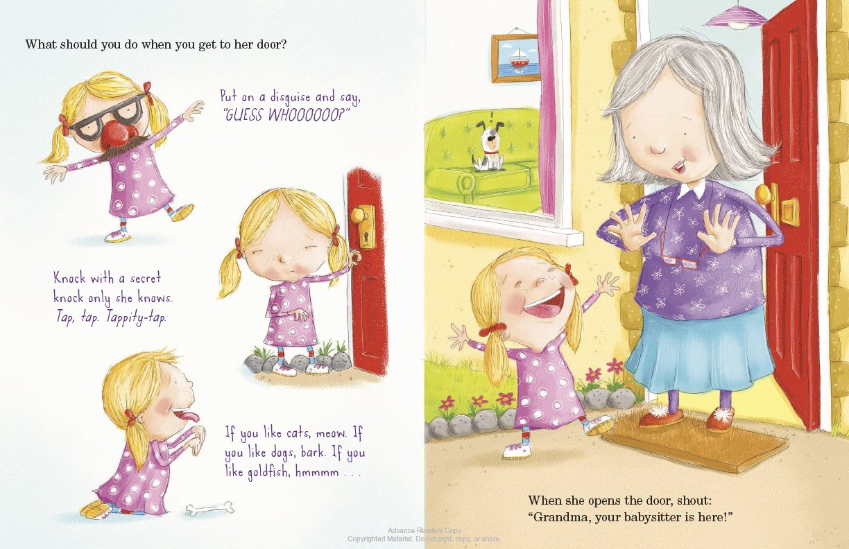 two other pages with graphics of a little girl, and that little girl with grandma, and text