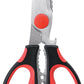 a closed view of the kitchen shears on a white background