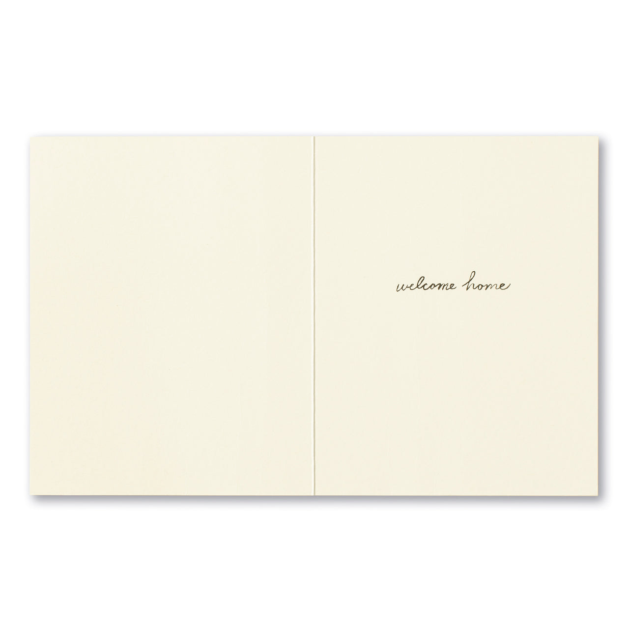 inside card is cream with black script text