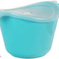 turquoise batter bowl with lid on white background.