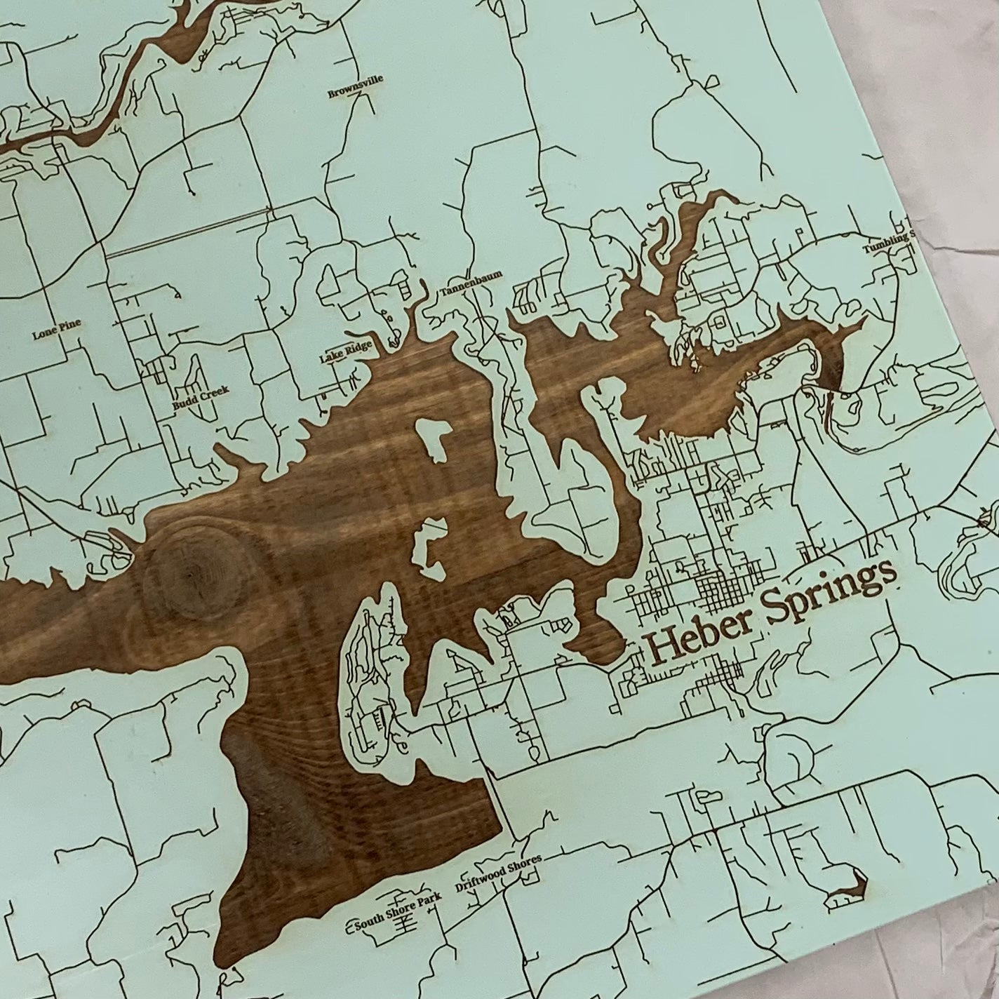 South America Wooden Map  Burnt Laser-Cut Wall Map