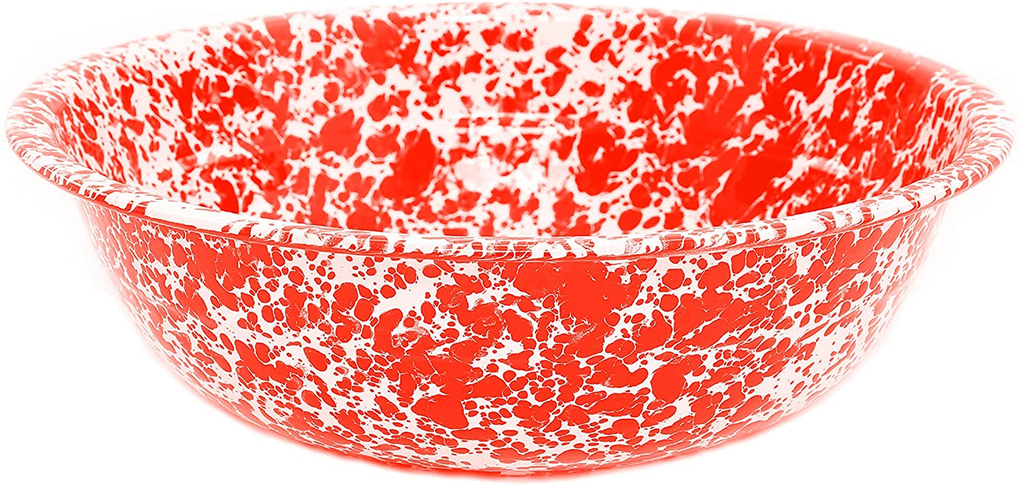 small red basin bowl on a white background