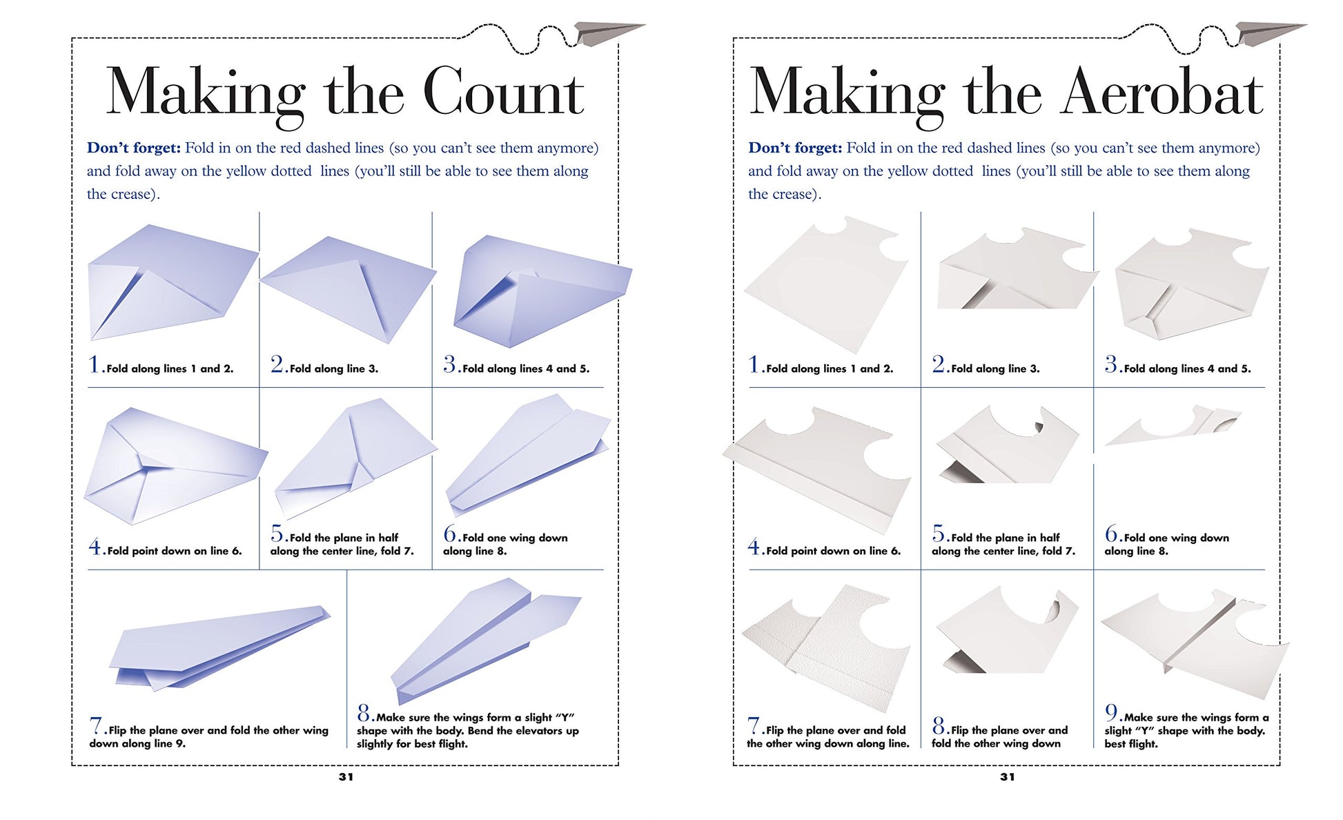 another set of pages with illustrations of folded paper and text instructions