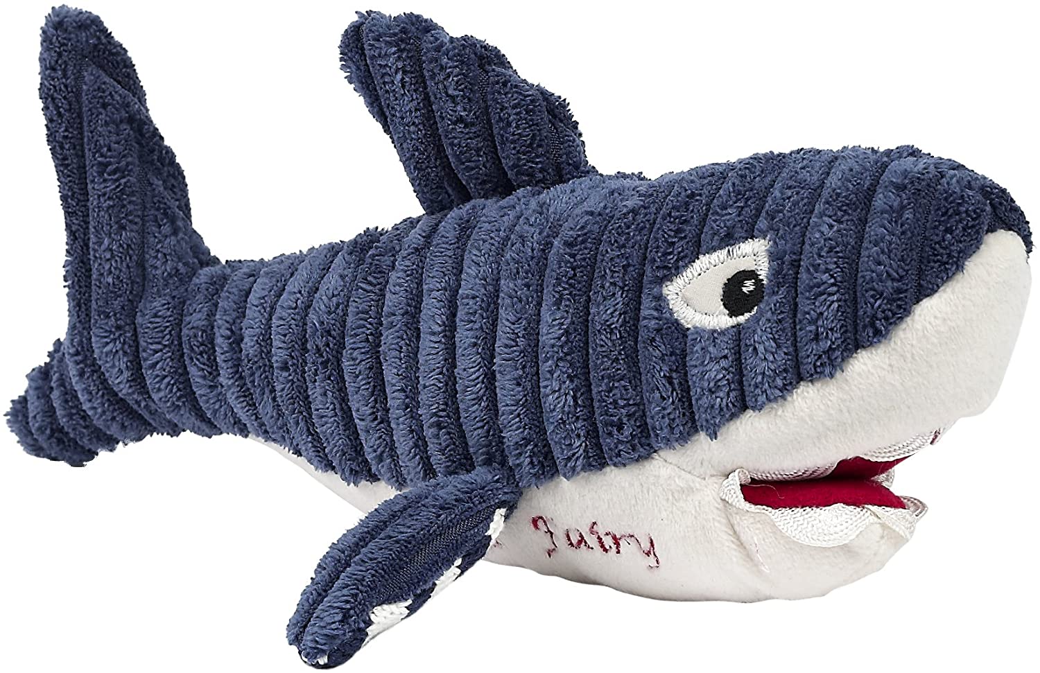 bruce the shark tooth fairy plush animal on a white background