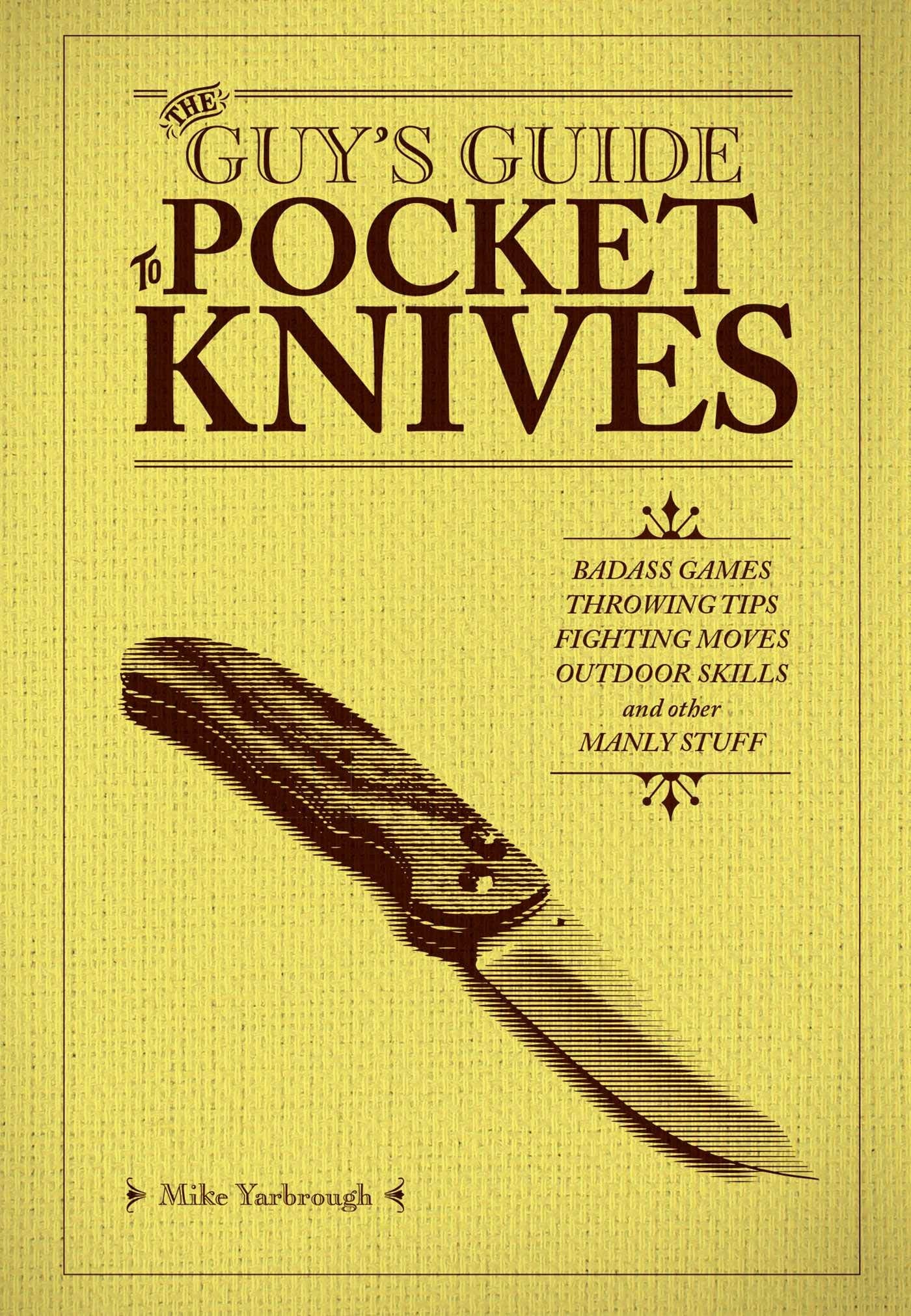 cover of book is yellow and has a drawing of a pocket knife, title, author's name