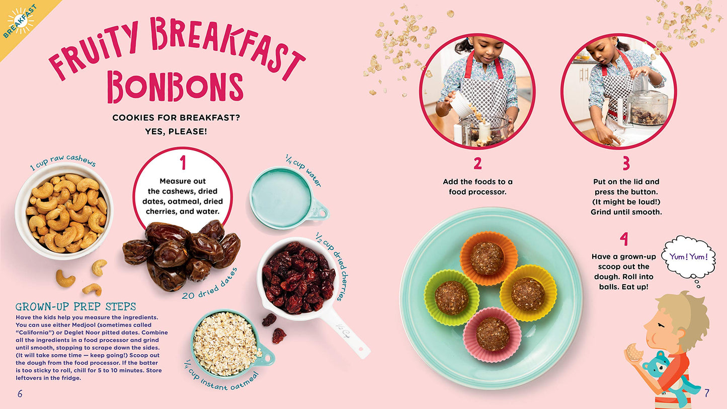 inside page with photos and recipe for fruity breakfast bonbons.