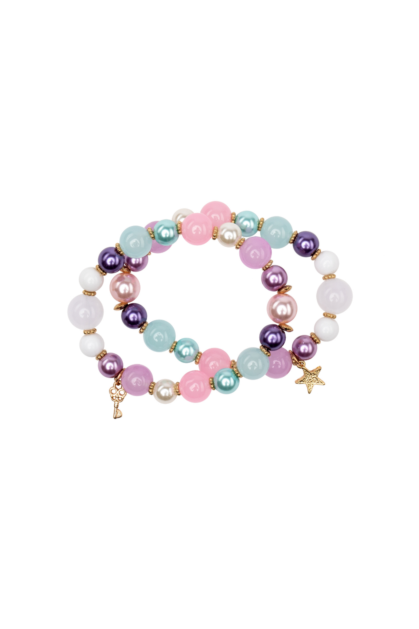 the boutique star and key bracelets on a white background