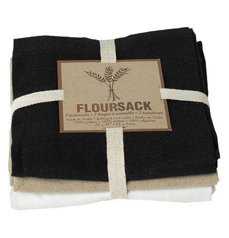 Now Designs - Floursack Kitchen Dishtowels, Black, Oyster, & White –  Kitchen Store & More