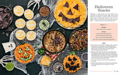 second set of pages are a picture of halloween food spread and text
