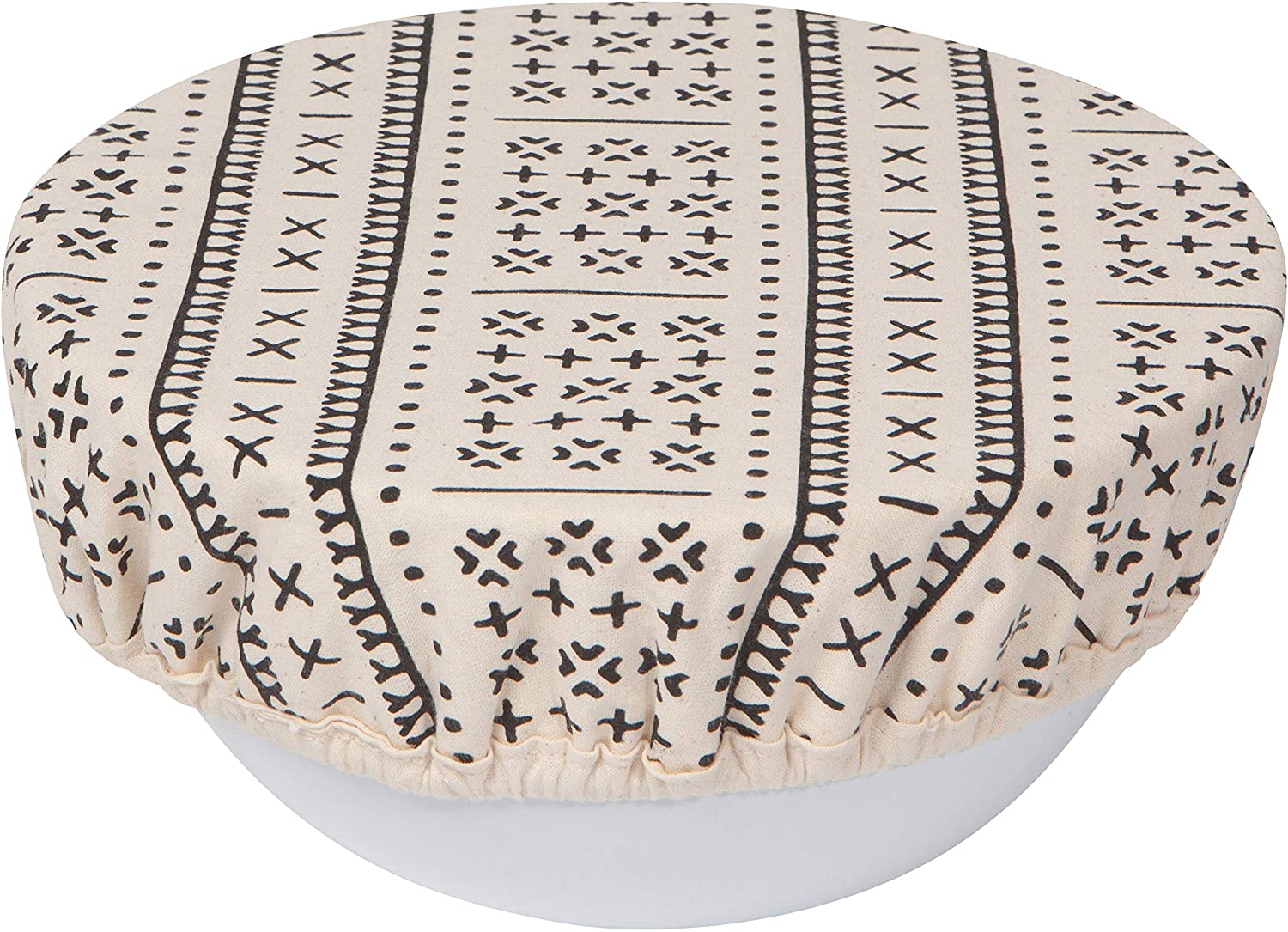white bowl cover with black lines design.