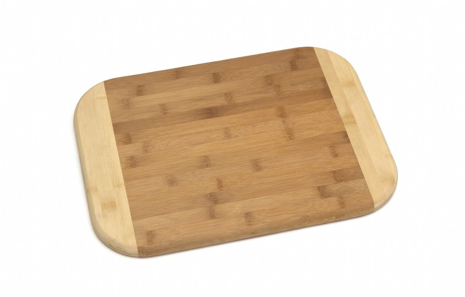 two tone bamboo board shown on a white background.