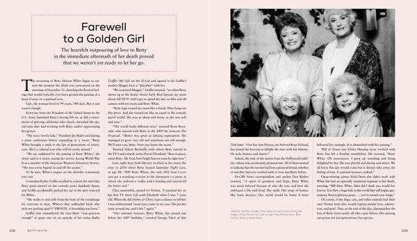 two more pages filled with text and a black and white photo of the golden girls 