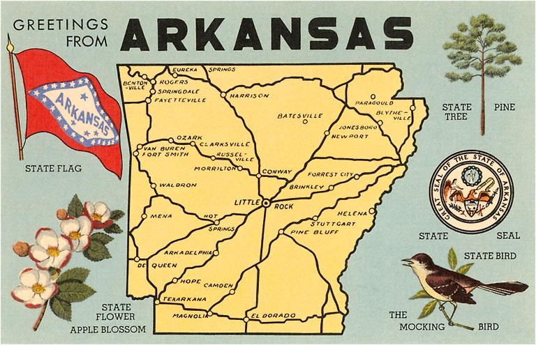 map of arkansas magnet on a white background
