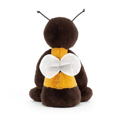 back view of the bashful bee on a white background