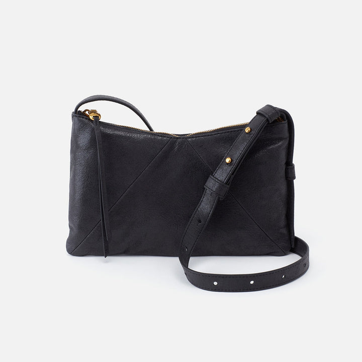 front view of the black paulette small crossbody on a white background