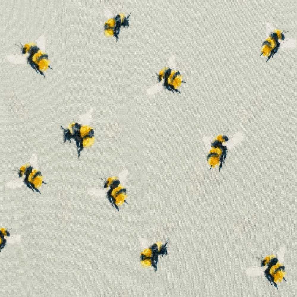 close up view of the bumblebee fabric
