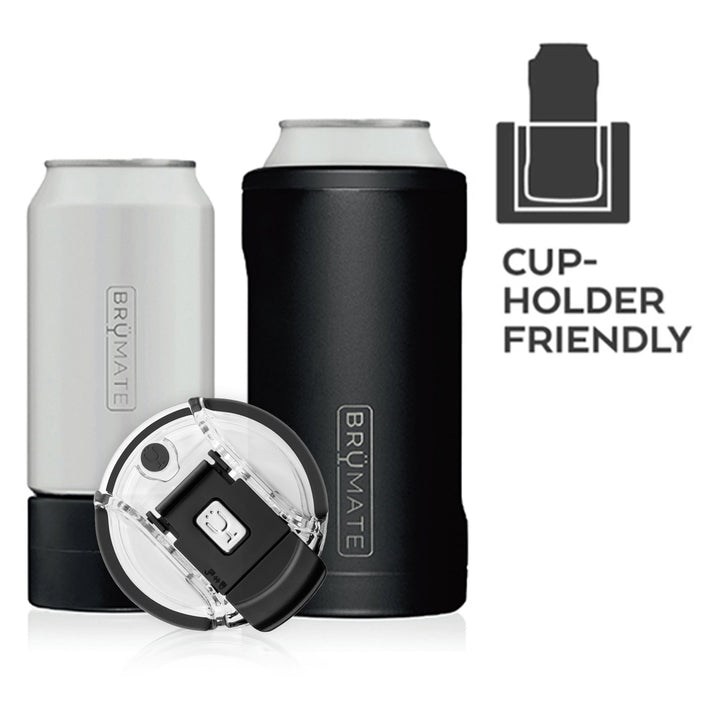 hopsulator trio 3-in-1 illustrating it is cup-holder friendly on a white background