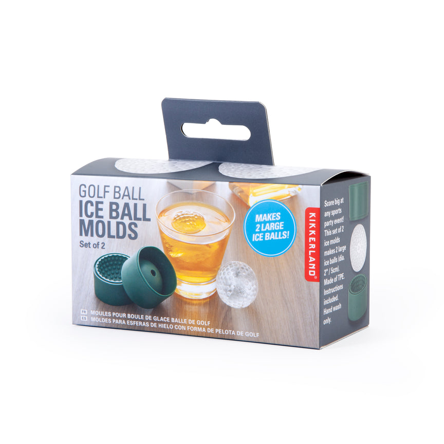 box of gold ball ice molds.