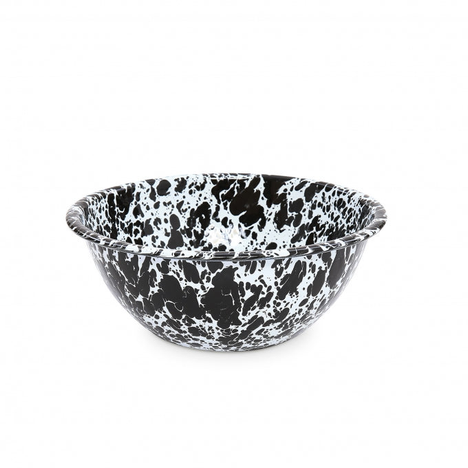 small black serving bowl on a white background