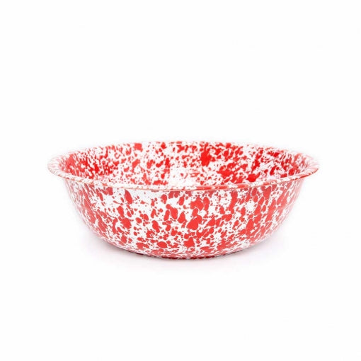 medium red basin bowl on a white background