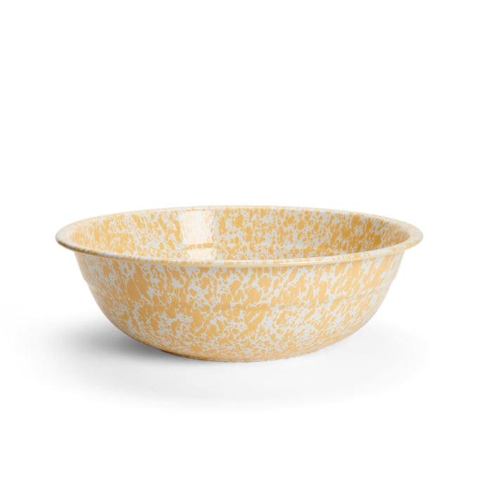 medium yellow basin bowl on a white background