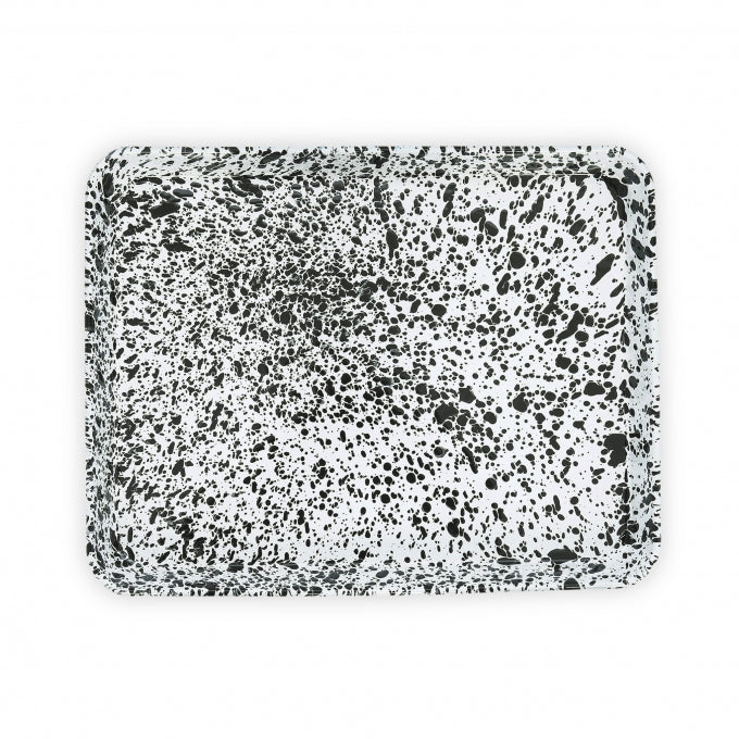 black jelly roll pan on a white background
