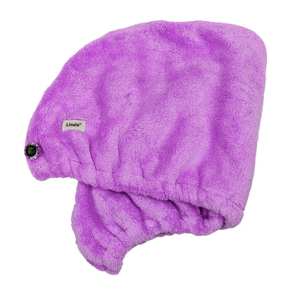 purple drystyle hair turban on a white background