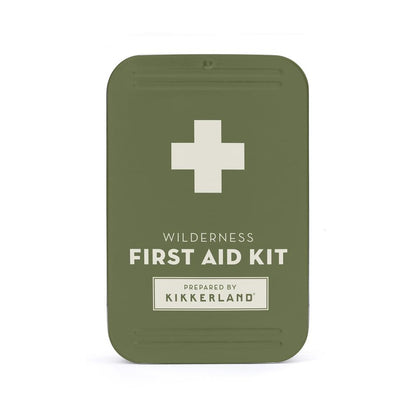 wilderness first aid kit tin on a white background